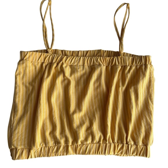 Heart & Hips Women’s Yellow Striped Crop Top – Size Small - Picture 2 of 8